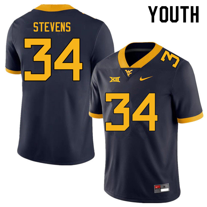 NCAA Youth Deshawn Stevens West Virginia Mountaineers Navy #34 Nike Stitched Football College Authentic Jersey KL23S78TJ